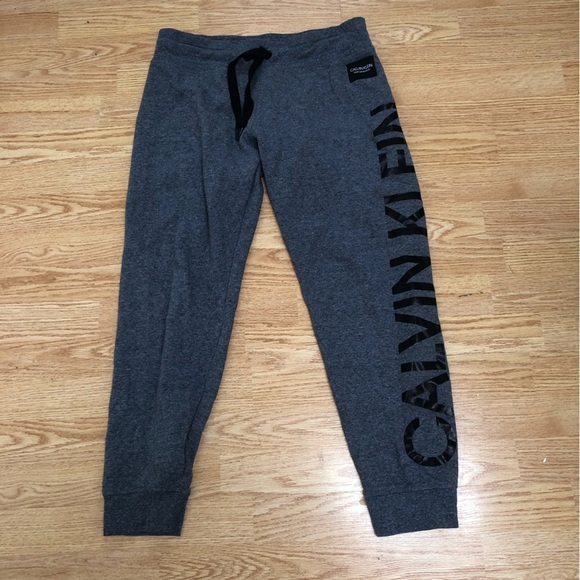 Calvin Klein Gray Sweatpants with Bold Branding size medium ladies- gently worn - Picture 1 of 7
